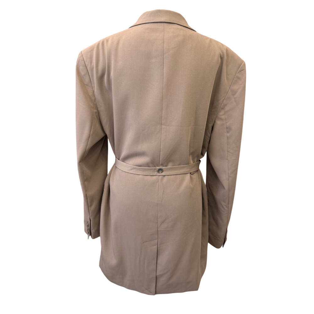 New TOPSHOP Nordstrom Women's Tan Three Button Belted Blazer Size 8 Perfect! - Picture 6 of 10